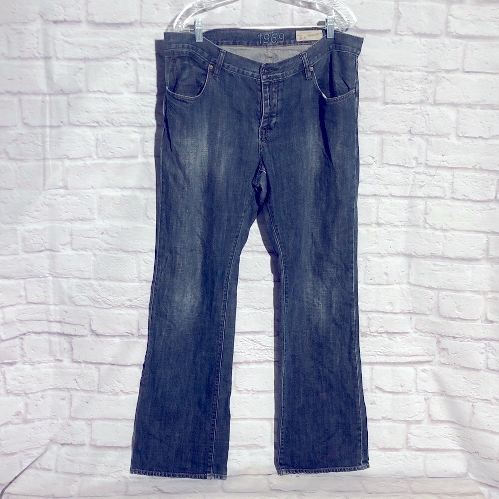 1969 Bootcut Low Rise Boot Fit Denim Jeans Dark Wash 36w 34l 11inseam Pre-💜